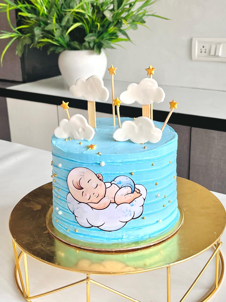 Sleeping baby cloud cake