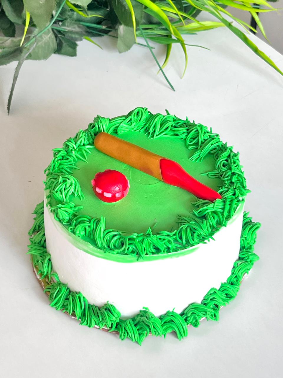 Cricket theme cake